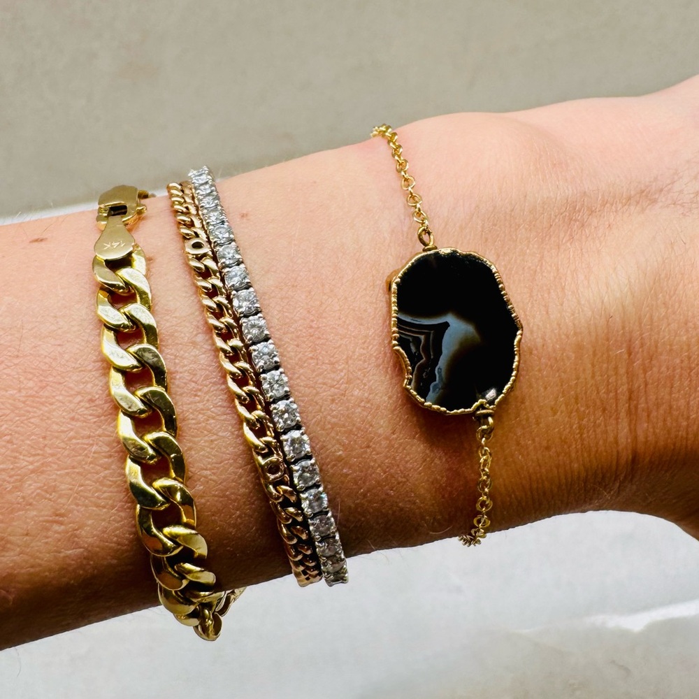 Black Onyx and Gold Bracelet